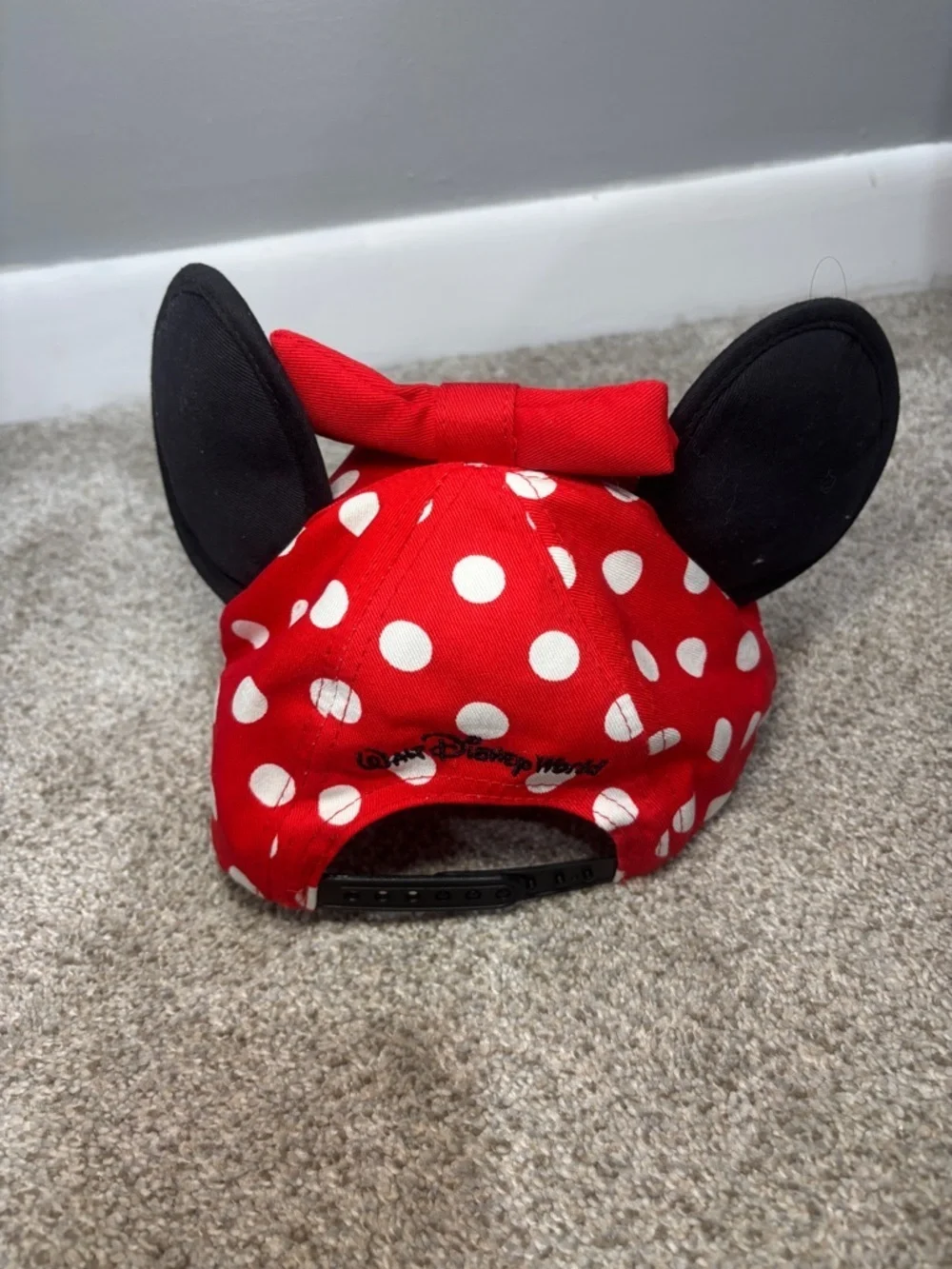 Disney Parks Walt Disney World Minnie Mouse Hat OS Youth Mickey Ears Bow Red